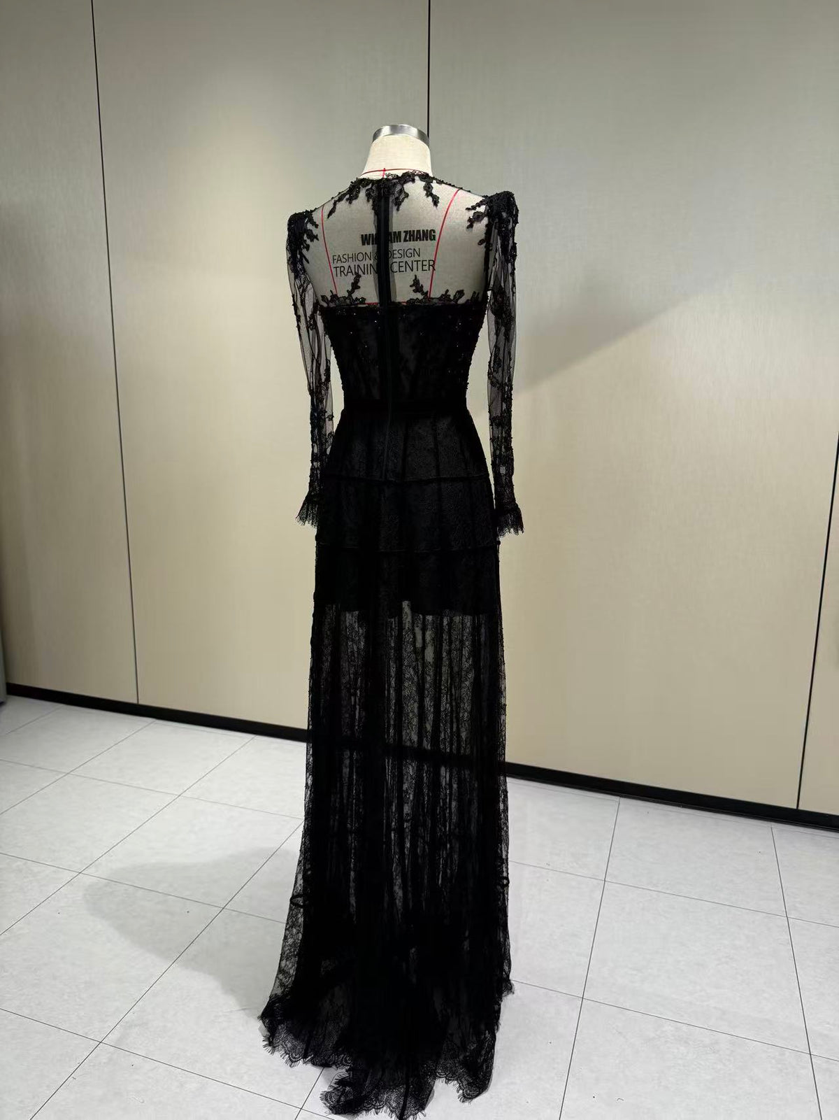 Sheer Lace Corset Evening Gown – TB24005