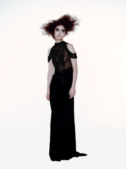V&LOVE Embellished Off-Shoulder Velvet Gown — view 2