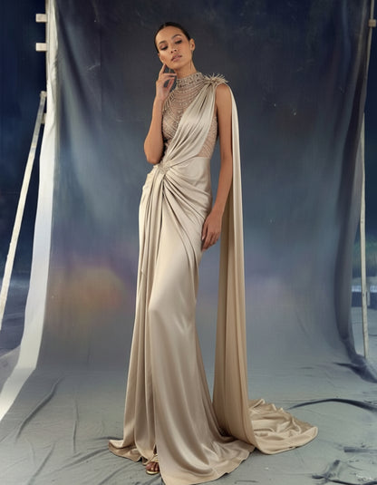 V&LOVE Embellished One-Shoulder Gown — view 5