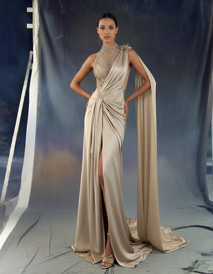 V&LOVE Embellished One-Shoulder Gown — view 8