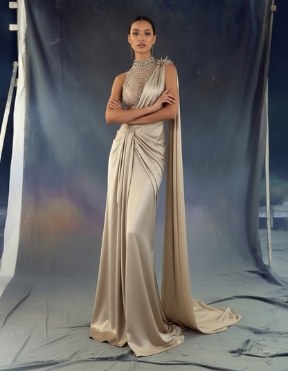 V&LOVE Embellished One-Shoulder Gown — view 11