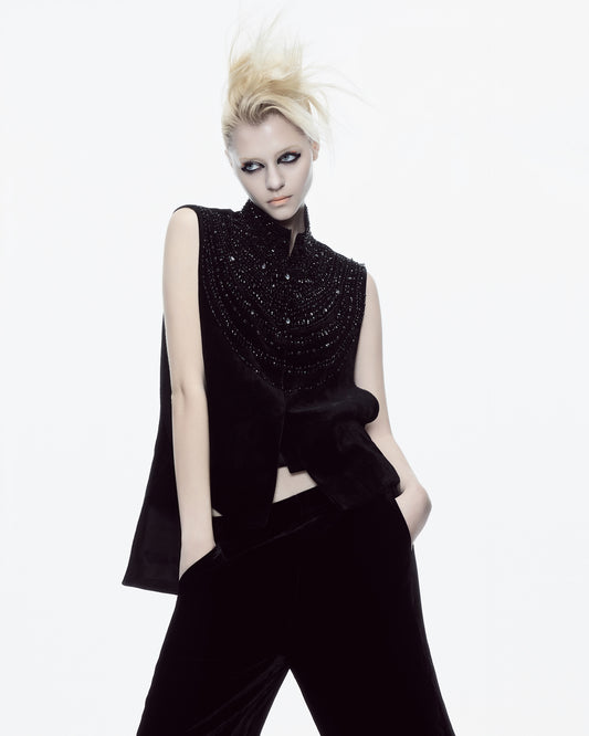 V&LOVE Embellished Velvet Pants — view 1