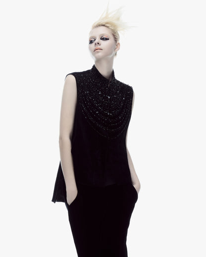 V&LOVE Embellished Velvet Vest — view 2