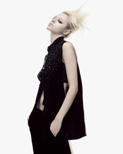 V&LOVE Embellished Velvet Vest Set — view 3