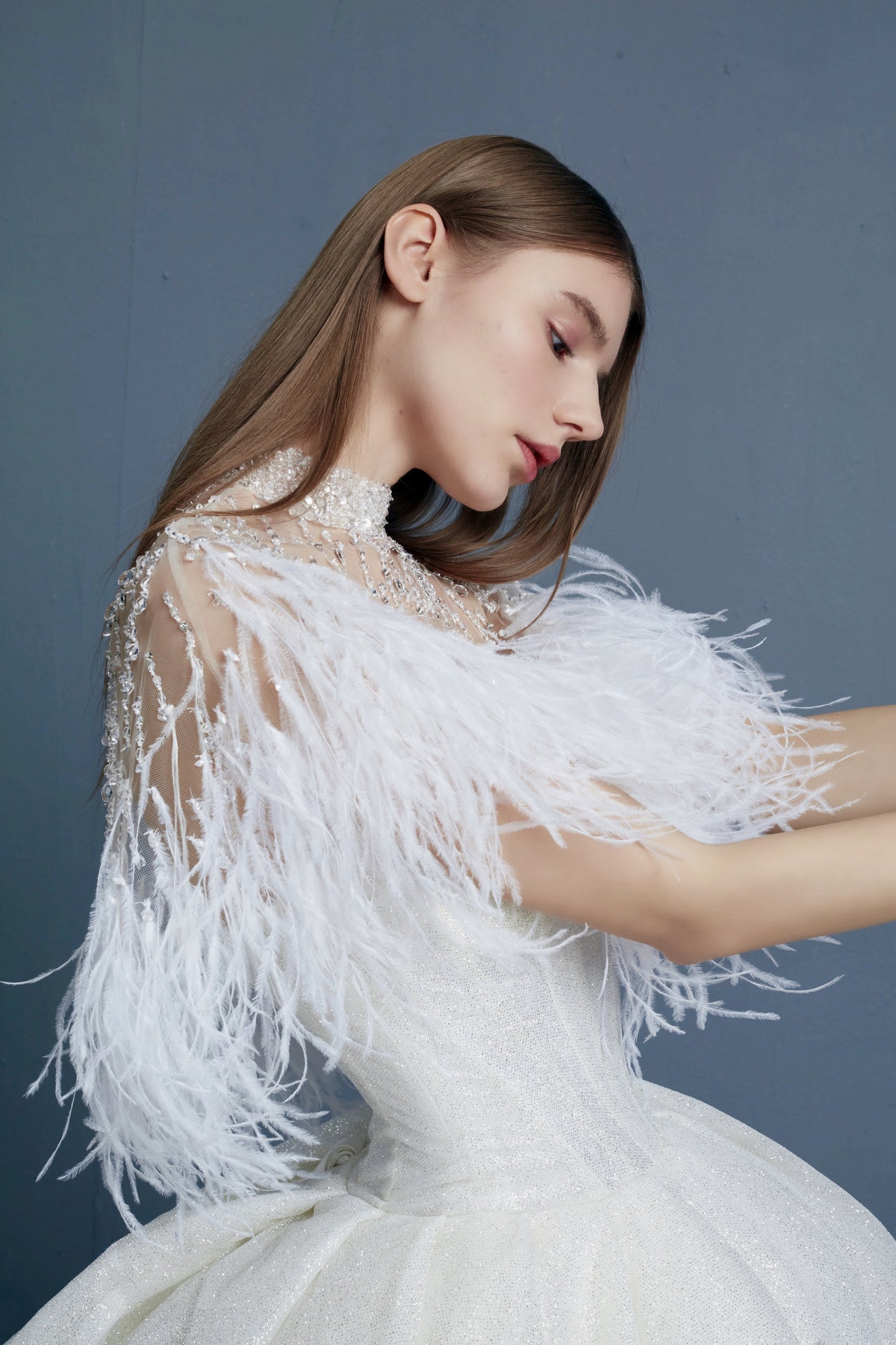 V&LOVE Feather Fringe Wedding Gown — view 2
