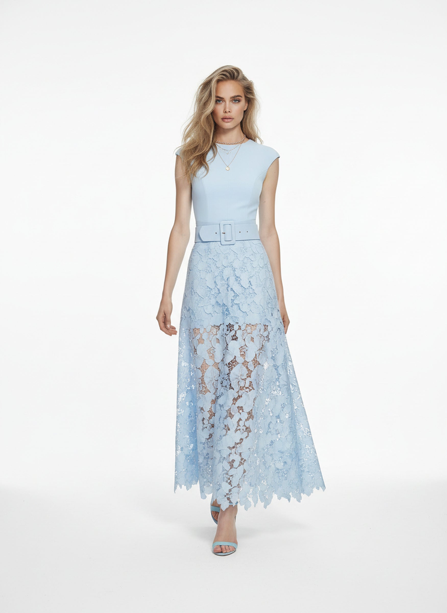 V&LOVE Light Blue Lace Dress — view 2