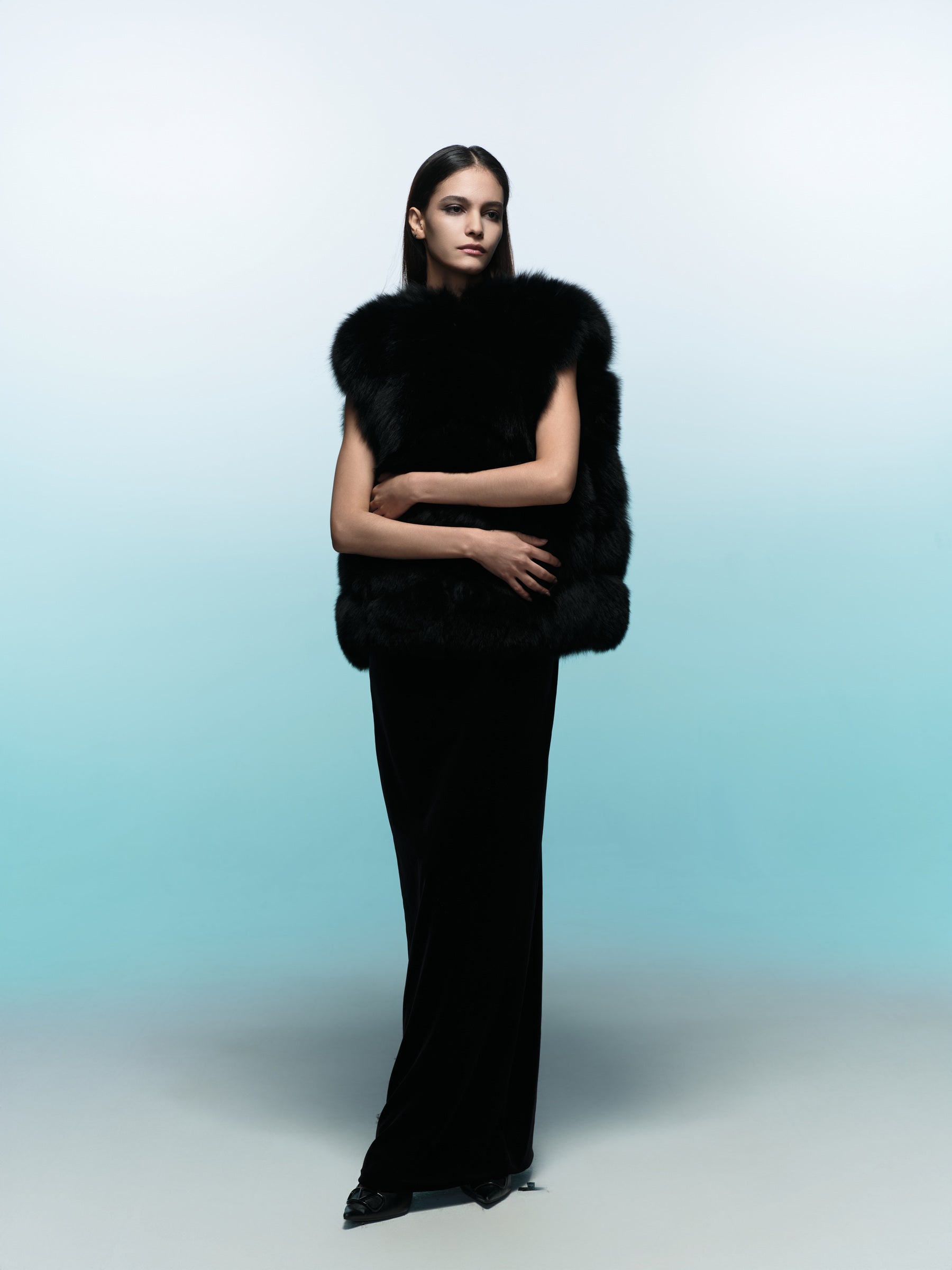 V&LOVE Mink Fur Velvet Gown — view 1