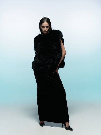V&LOVE Mink Fur Velvet Gown — view 2