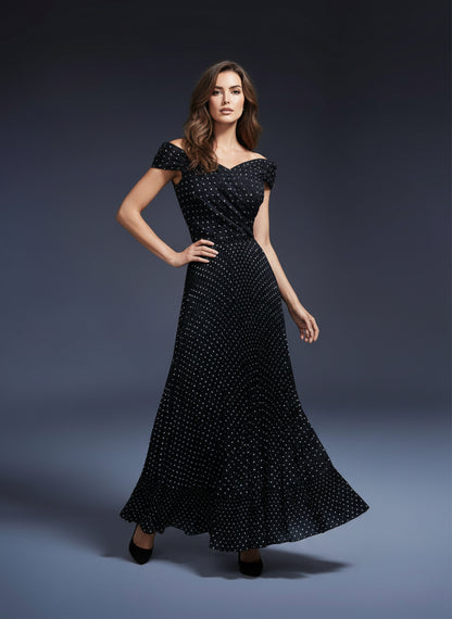 V&LOVE Off-Shoulder Polka Dot Dress — view 1