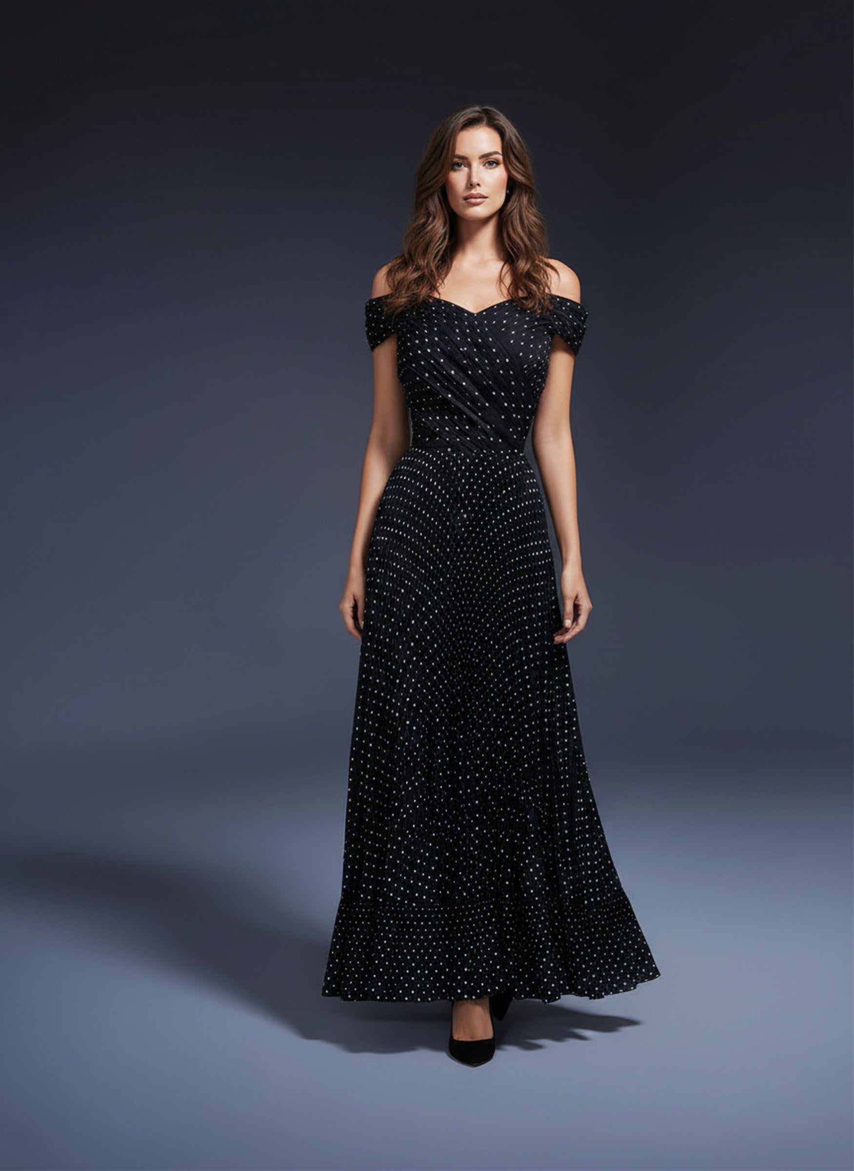 V&LOVE Off-Shoulder Polka Dot Dress — view 3
