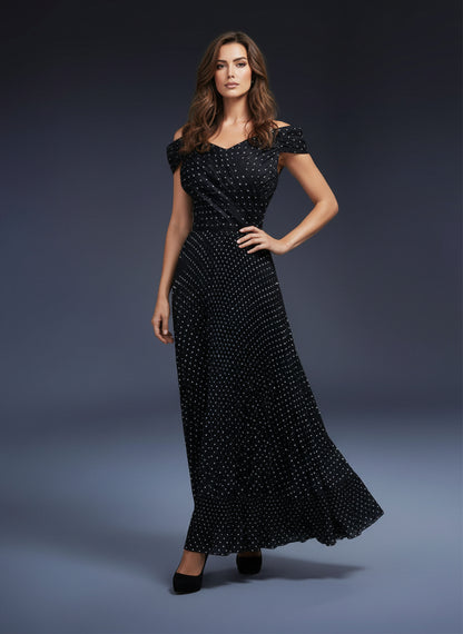 V&LOVE Off-Shoulder Polka Dot Dress — view 4