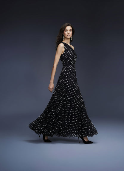 V&LOVE One-Shoulder Polka Dot Dress — view 1