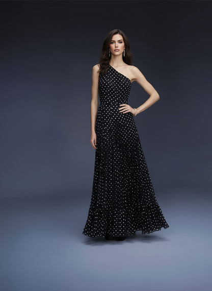 V&LOVE One-Shoulder Polka Dot Dress — view 2