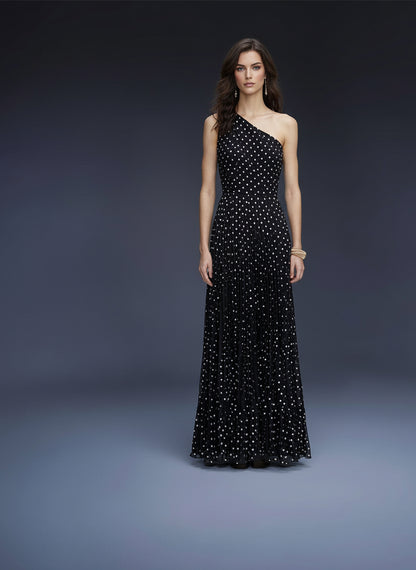 V&LOVE One-Shoulder Polka Dot Dress — view 3
