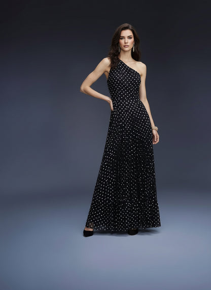 V&LOVE One-Shoulder Polka Dot Dress — view 4