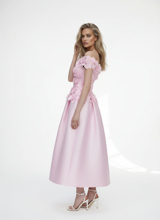 V&LOVE Pink 3D Floral Dress — view 1