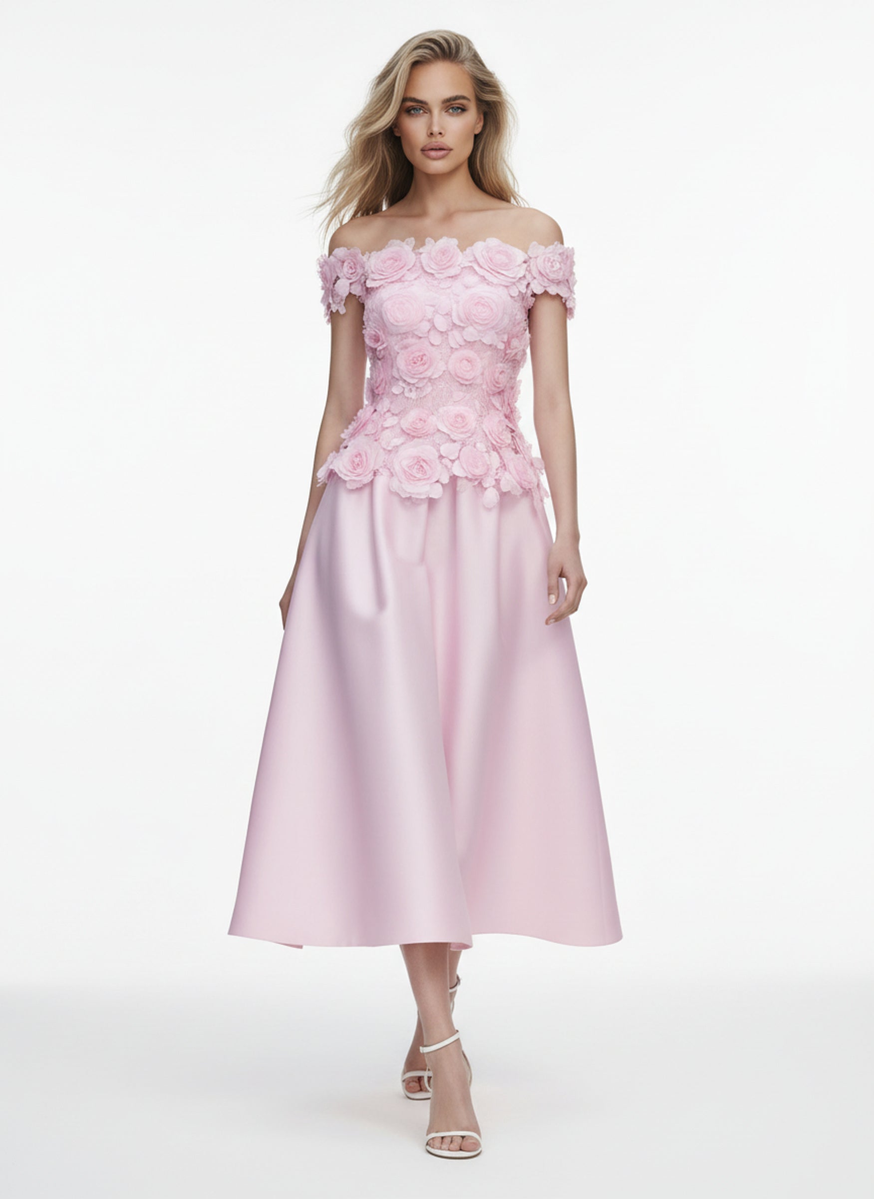 V&LOVE Pink 3D Floral Dress — view 3