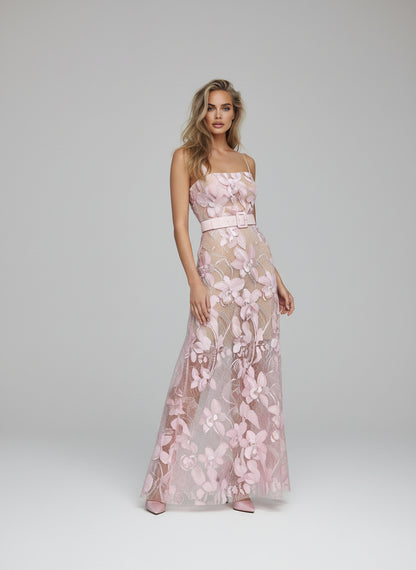 V&LOVE Pink Floral Embroidery Dress — view 4