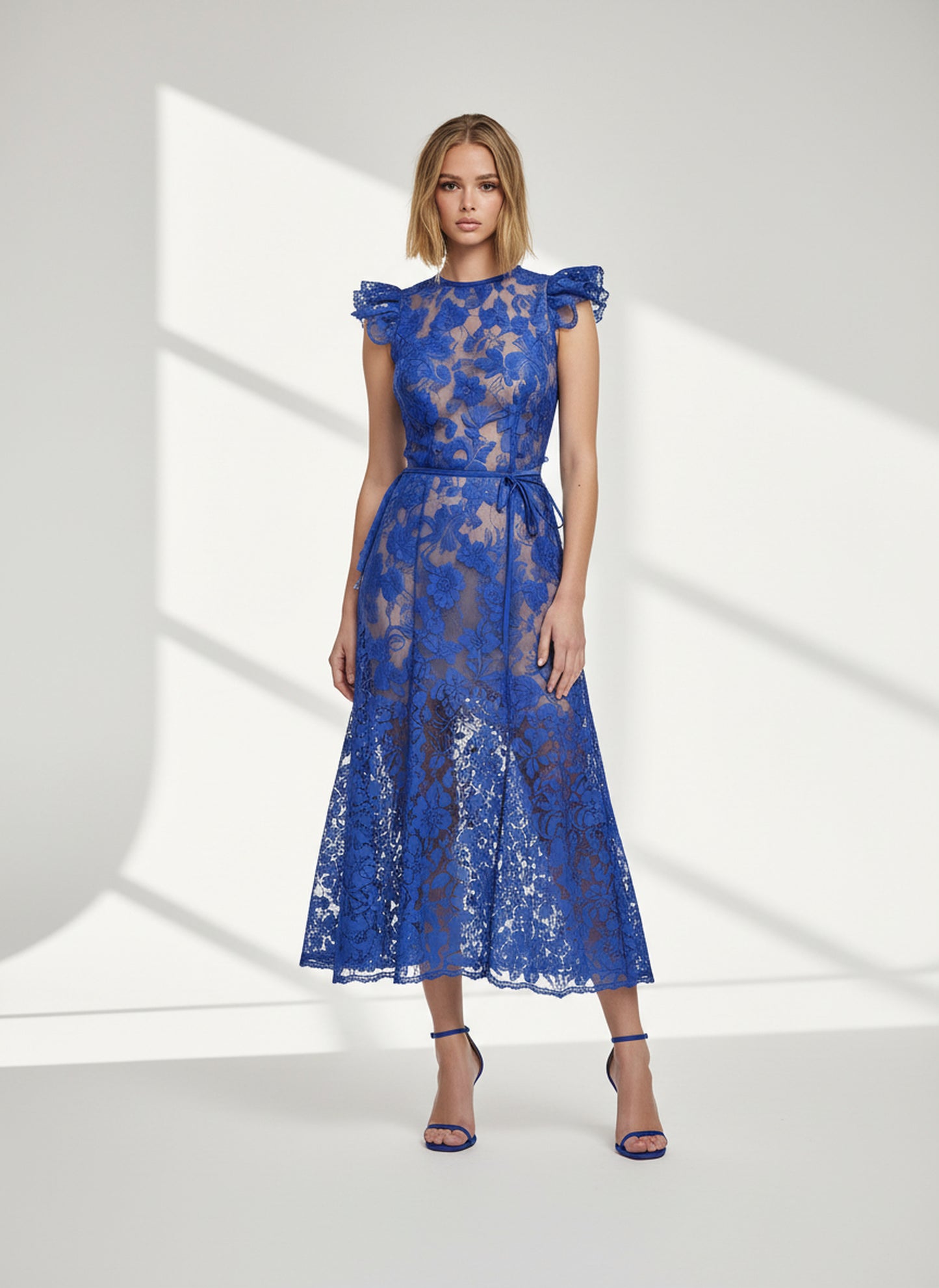 V&LOVE Royal Blue Ruffle Sleeveless Dress — view 1