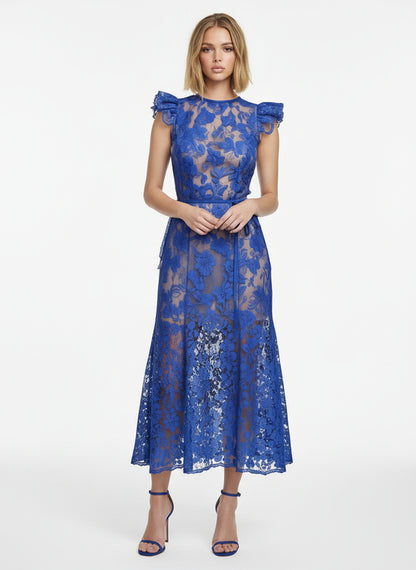 V&LOVE Royal Blue Ruffle Sleeveless Dress — view 2