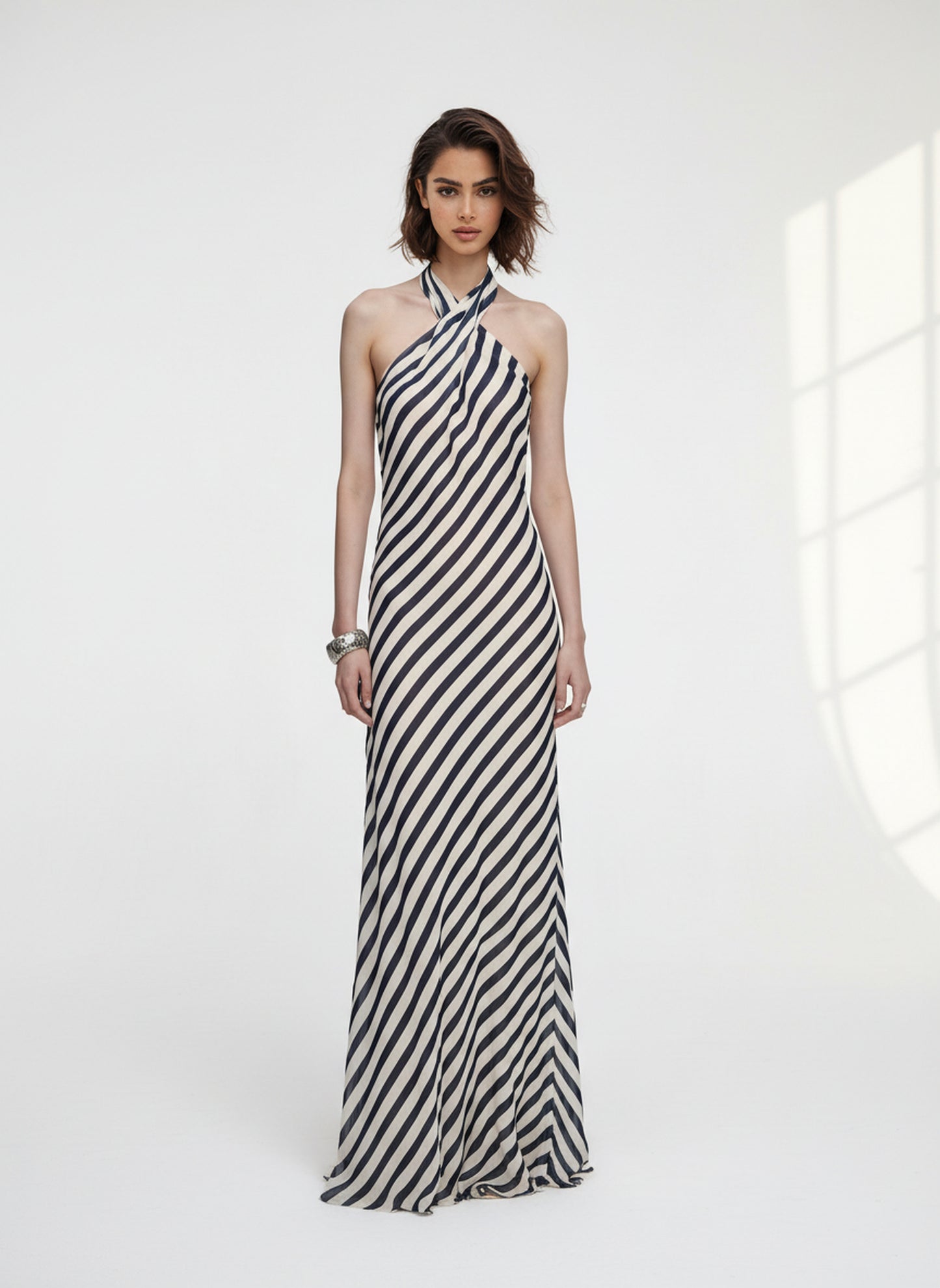 V&LOVE Striped Halter Dress — view 1