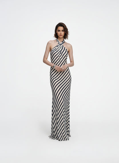 V&LOVE Striped Halter Dress — view 3