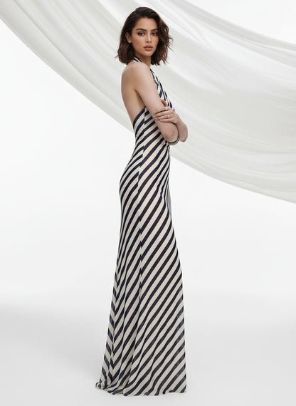 V&LOVE Striped Halter Dress — view 6