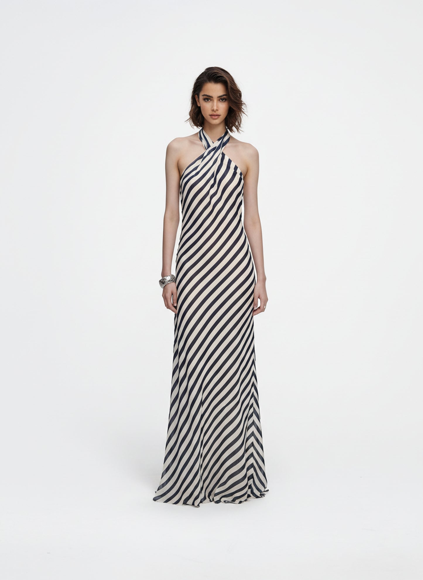 V&LOVE Striped Halter Dress — view 8