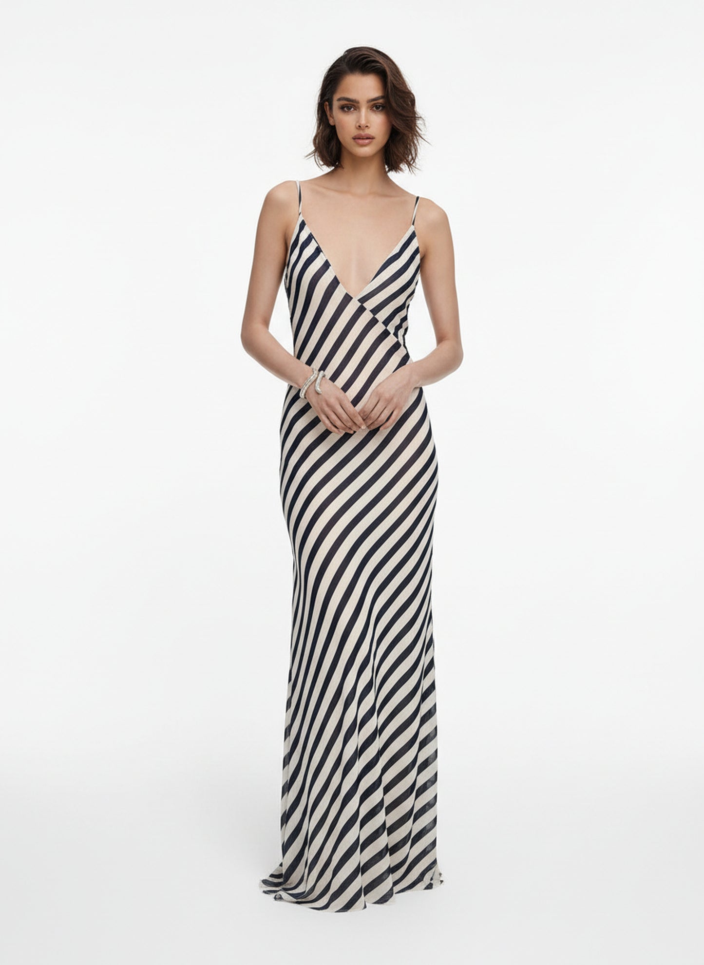 V&LOVE Striped Spaghetti Strap Dress — view 3