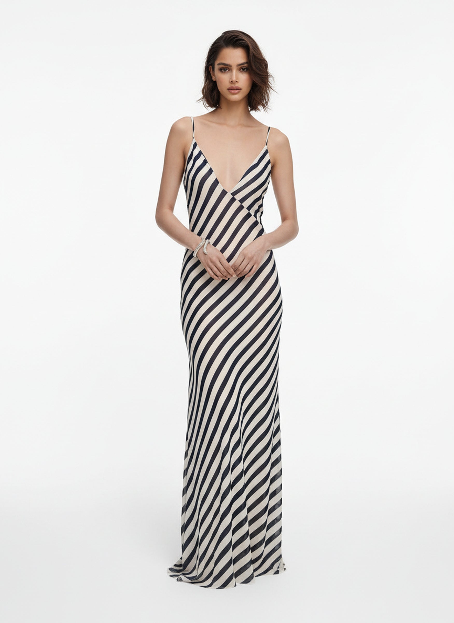 V&LOVE Striped Spaghetti Strap Dress — view 3