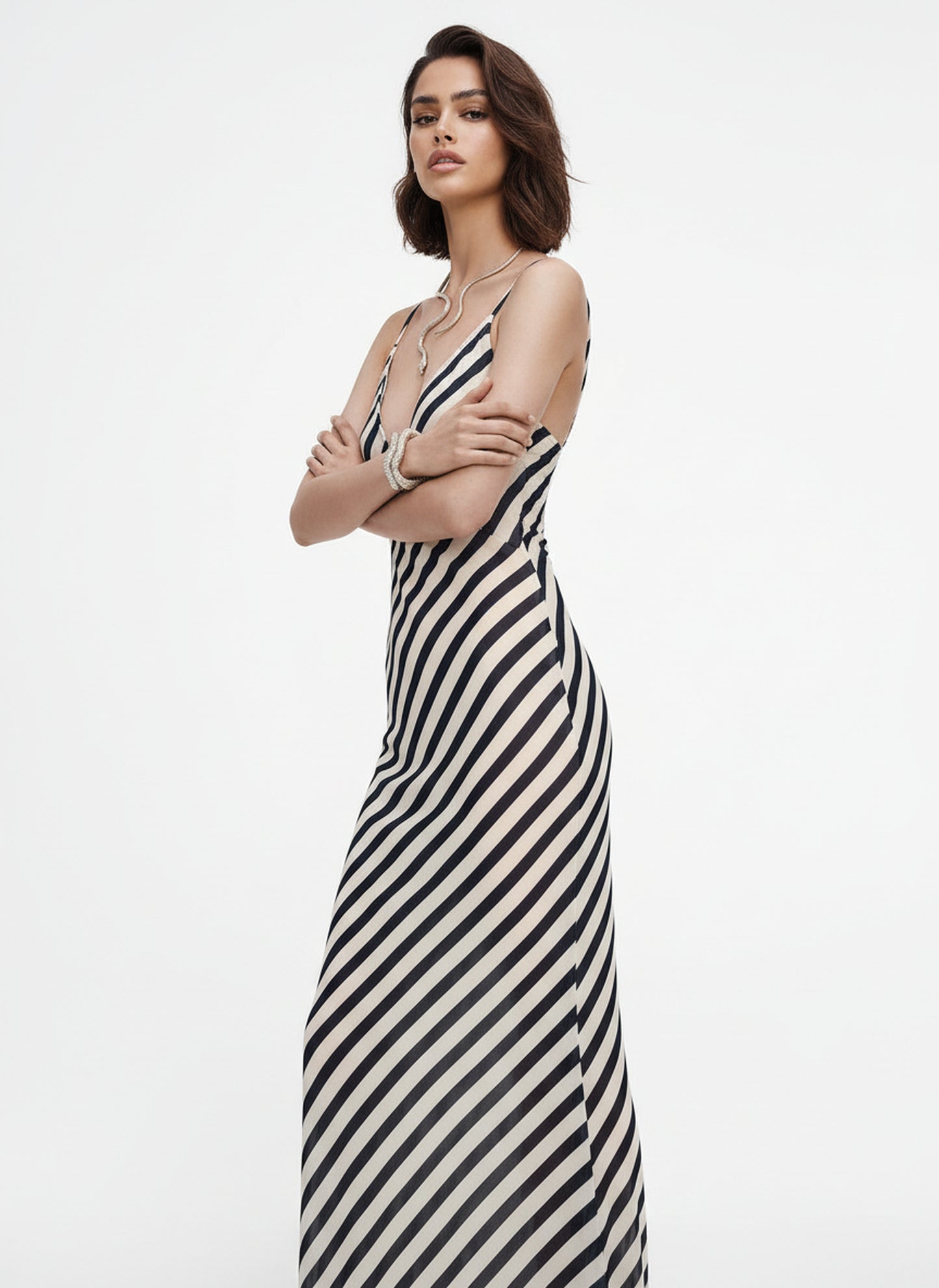 V&LOVE Striped Spaghetti Strap Dress — view 5