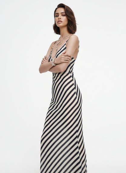 V&LOVE Striped Spaghetti Strap Dress — view 5