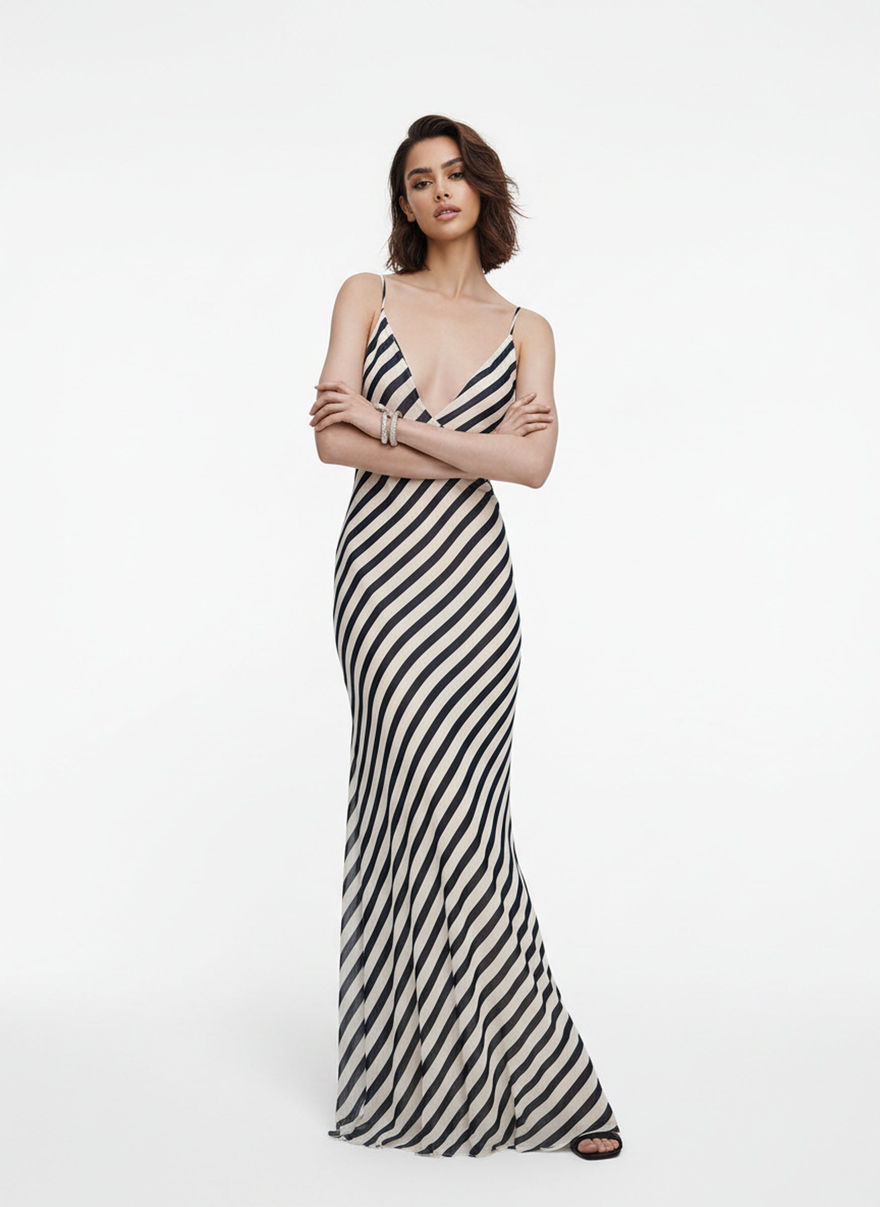 V&LOVE Striped Spaghetti Strap Dress — view 6