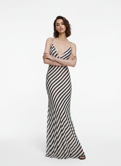 V&LOVE Striped Spaghetti Strap Dress — view 6